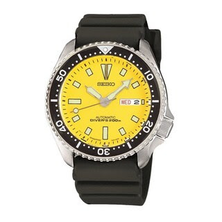 Seiko Men's SKXA35 Automatic Diver Yellow Dial Watch Today: $271.99 $ ...