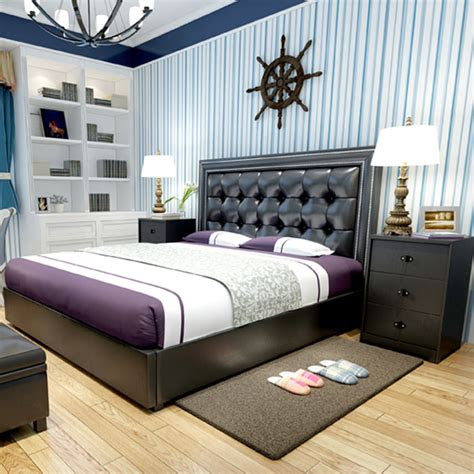 modern design soft bed bedroom furniture bed bedside