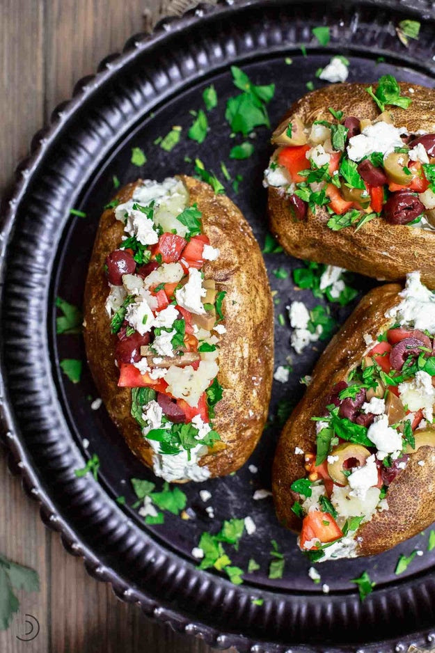 Mediterranean Loaded Baked Potatoes