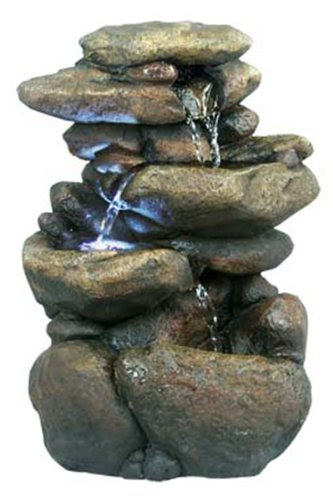 3 Tier Rock Fountain with LED Light (Multicolored) (11