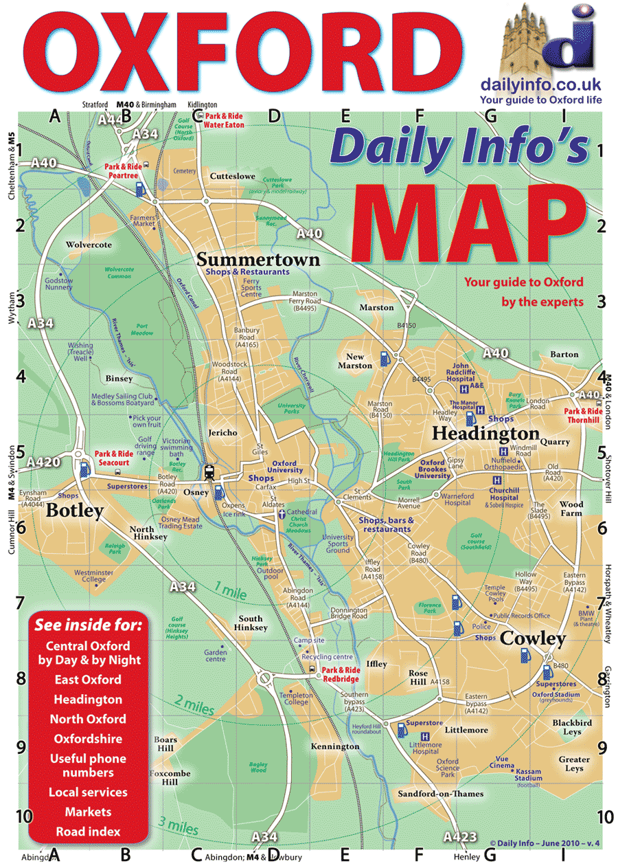 Map Uk Oxford Daily Info - Your Guide to Oxford, UK. Oxford Overview Map 2010 - Daily Info