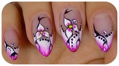 pretty flowerelegant nail art video designstep  step