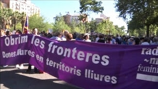 Manifestació a favor dels refugiats 
