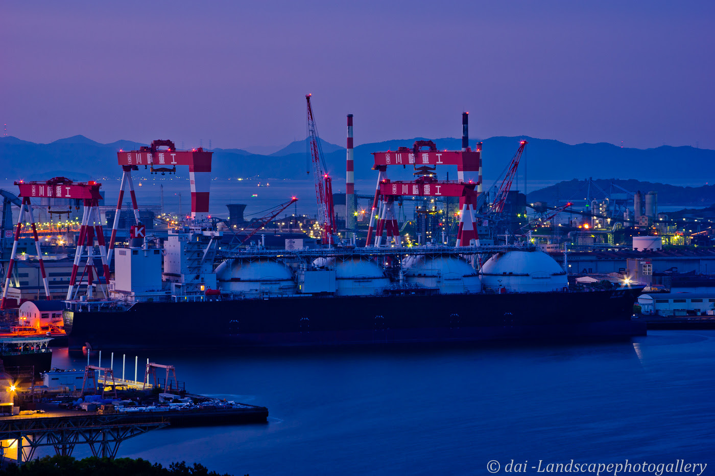 夕暮れの造船所 香川県坂出市坂出町 Landscapephotogallery