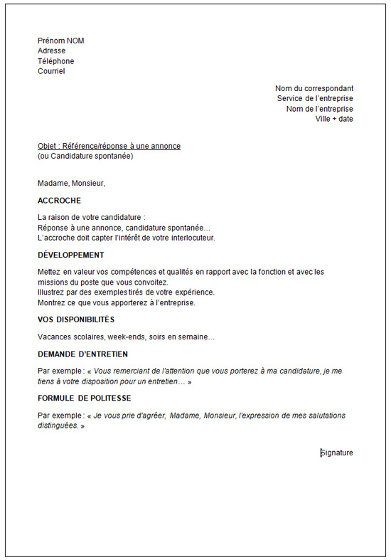 Faire une lettre de motivation  Mon Appli, être accompagné à l'E.R.E.A
