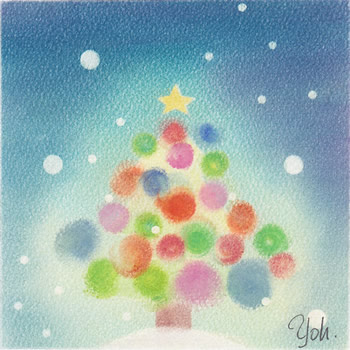 互人多さんのクリスマスパステルアート講座 ニジイロツバメ