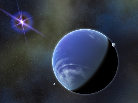 This artist's conception could resemble a planetary system in front of a background star. Image Credit: NASA Goddard Space Flight Center / Francis Reddy