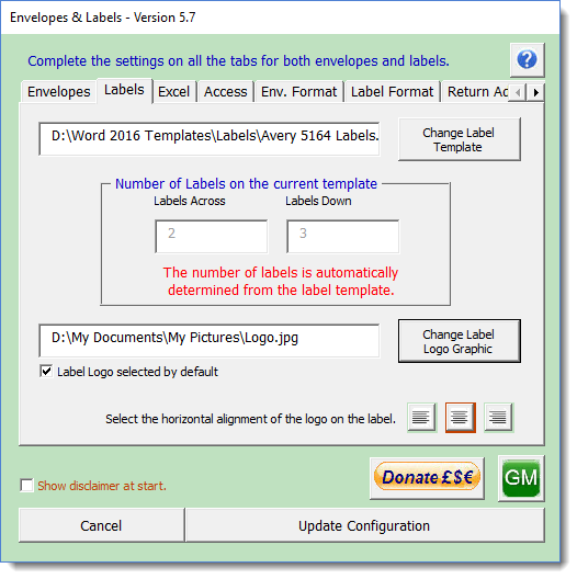 Envelope or label add-in for Word
