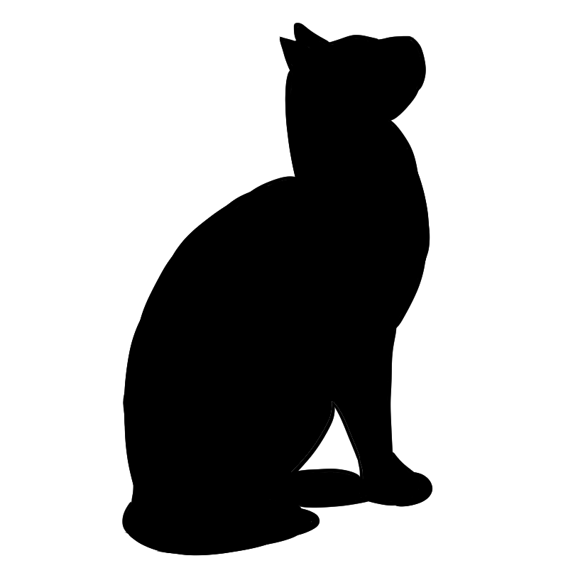 本日ラスト 横向きで見上げる猫のシルエットイラスト Nyan ３