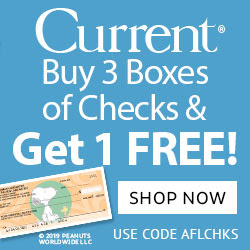 Buy 3 Boxes of Checks, get 1 FREE! $22.99 value!  Use code AFLCHKS