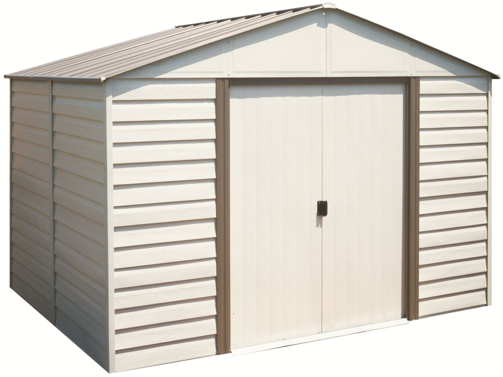 arrow vm108 vinyl coated steel shed w/ horizontal siding