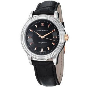 腕時計 Revue Thommen Men's 12200.2557 Classic Black Leather Strap Watch【並行輸入品】