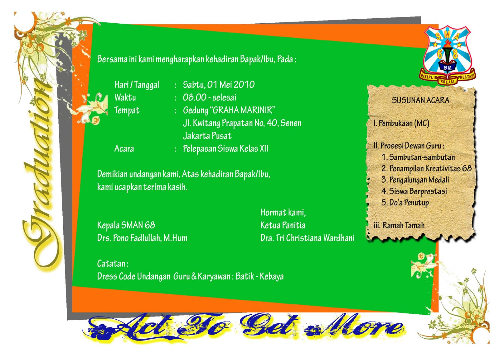 Contoh Surat Undangan Pelepasan Guru - Contoh Isi Undangan