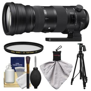 Sigma 150-600mm f/5.0-6.3 Sports DG OS HSM Zoom Lens (for Canon EOS Cameras) with Pistol Grip Tripod + UV Filter + Kit