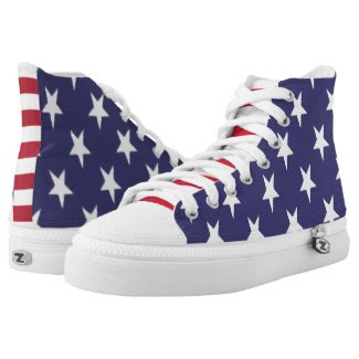 USA America Stars And Stripes Patriotic Printed Shoes