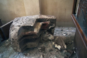 A damaged object lies on the floor of the Malawi Antiquities …