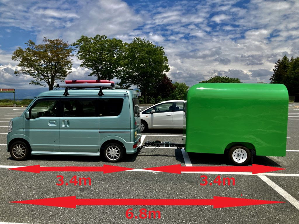 エブリィワゴンで幌馬車くんを牽引した際の全長 Nkjの軽自動車キャンプ