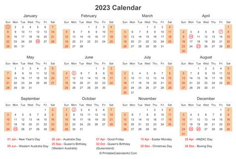This printable 2023 monthly calendar comes with australia holidays for the month of . 2023 calendar with australia holidays at bottom landscape layout