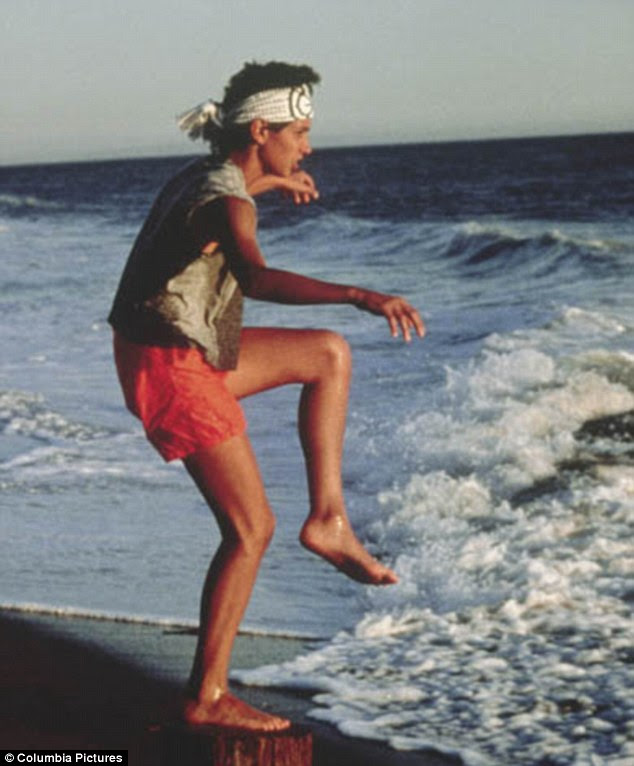 Inspiration? Eva's poolside kick looked quite similar to the crane kick made famous by Ralph Macchio in 1984's The Karate Kid