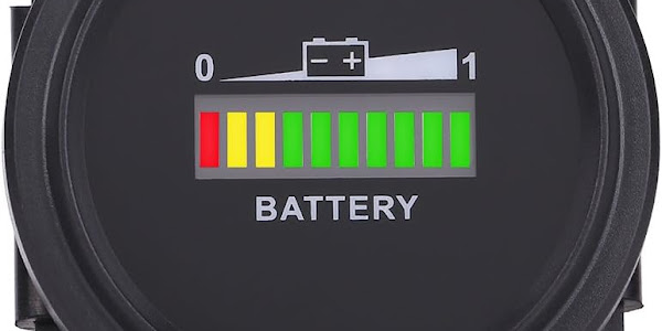 Qiilu LED Battery Indicator Meter, 12V 24V 36V 48V 72V LED Digital Battery Indicator Meter Gauge Charge Status Monitor Compact Tester for Golf Carts Forklift Car Scooter Motorcycle