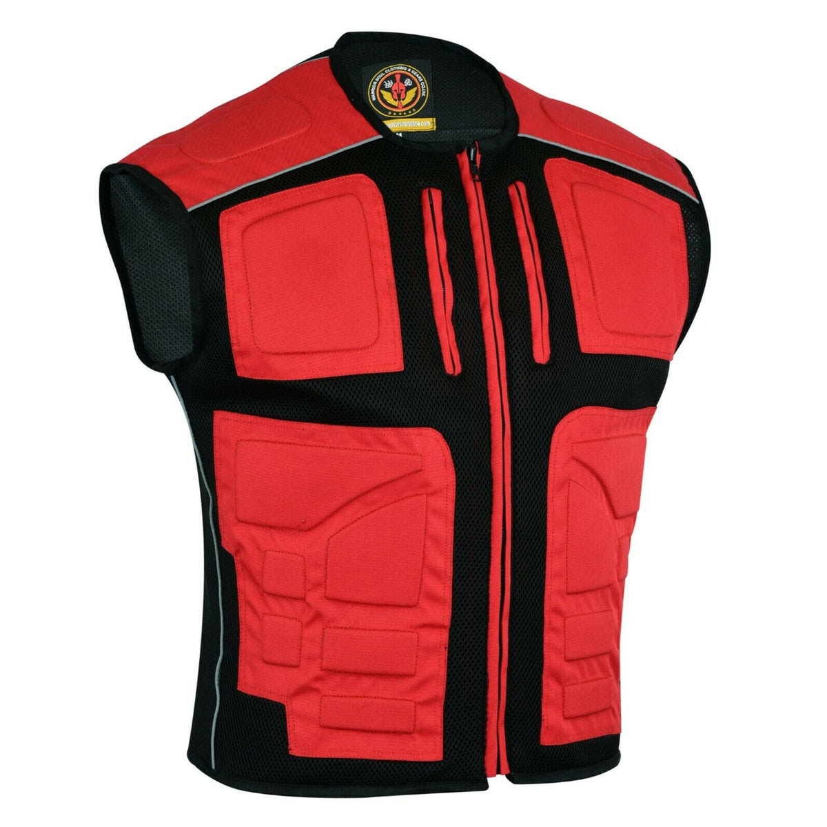 Warrior Gears® Textile Mesh Motorcycle Vests for Men, Men's Padded Mot