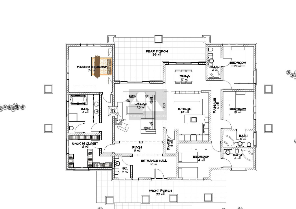 Arch Porch Bungalow House Plan David Chola Architect Arch Porch Bungalow House Plan David Chola Architect