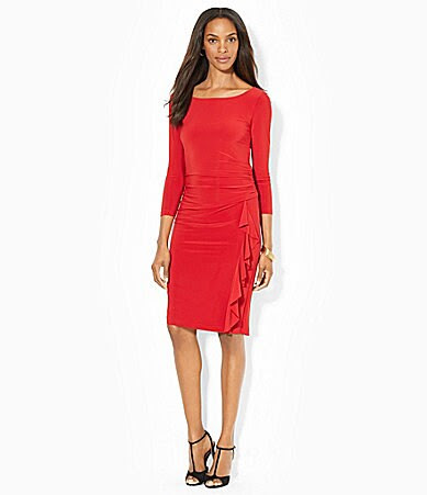 shop all lauren ralph lauren lauren ralph lauren ruffled sheath jersey ...
