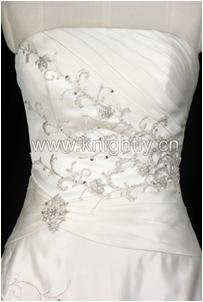 Knightly Wedding Dress Gown - Beaded Embroidery & Pleat Bridal Gown