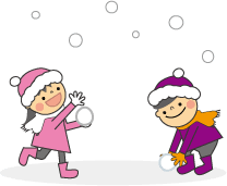 冬 雪 そり遊び スケート 雪だるま 雪合戦 のイラスト 無料イラスト