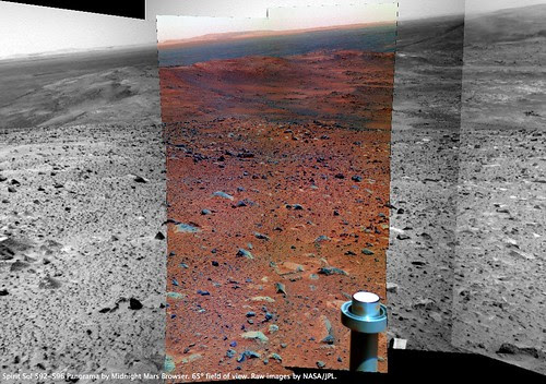 Spirit Sol 594 Pancam False-Color Context