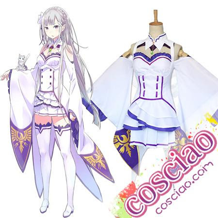 リゼロ エミリア コスプレ衣装 通常 パックぬいぐるみ Reゼロ ウィッグ マント 通販