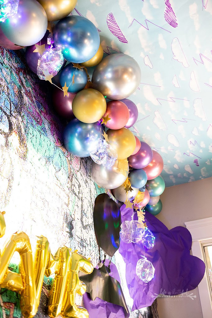 i hired a girl in my neighborhood to draw up the fortnite people and the floating bus and treasure chest and added them to to backdrop - gold balloons fortnite