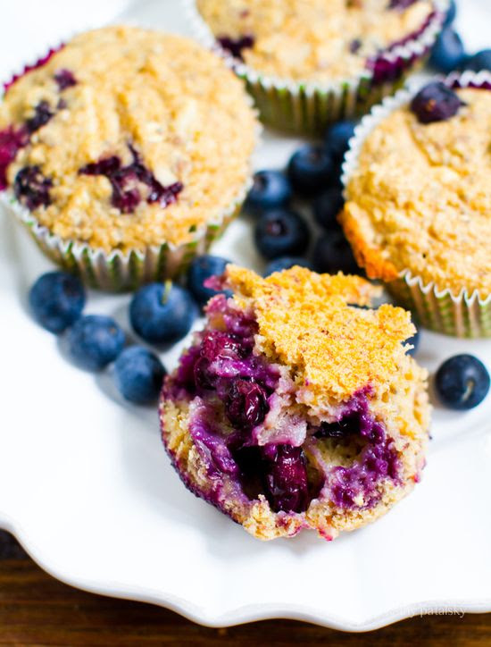Fresh Blueberry Muffins. Ginger. Lemon. Almond. #vegan #breakfast #muffins #blueberries