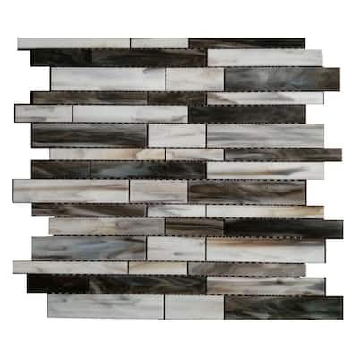 Splashback Glass Tile Matchstix Torrent 10 in. x 11 in. Glass Floor and Wall Tile MATCHSTIX TORRENT GLASS TILE