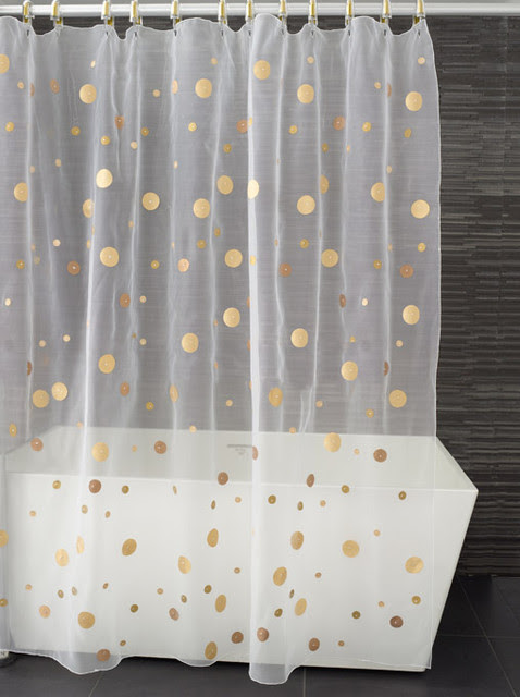 Moondance Shower Curtain, Shades of Gold - contemporary - shower 