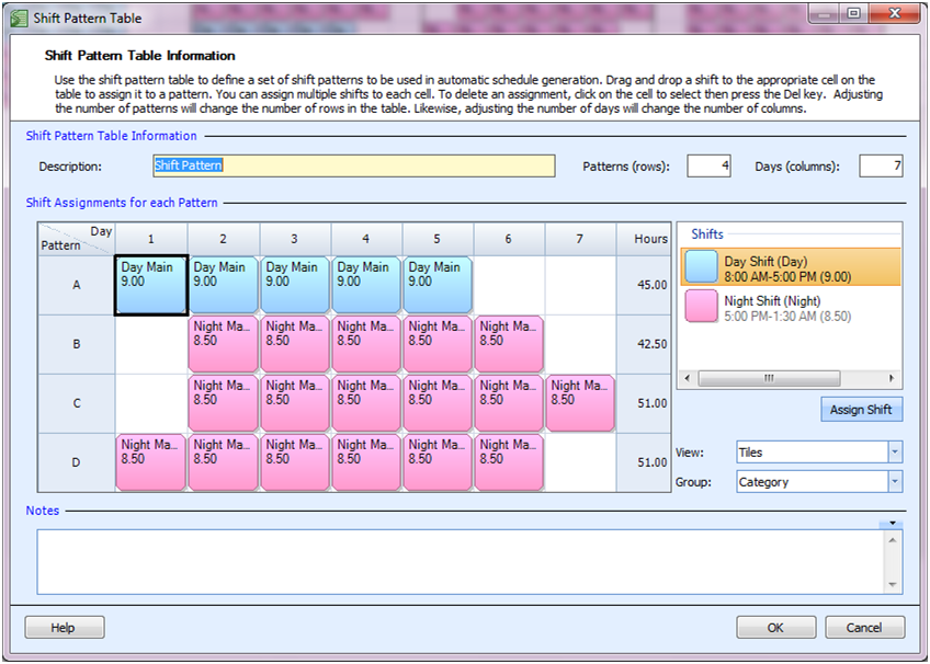 Employee Scheduling Example: 5 Day Shifts, 7 Night Shifts ...
