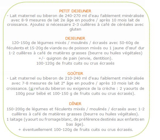Menu Bebe 9 12 Mois Une Fiche Pratique De Regalez Bebe