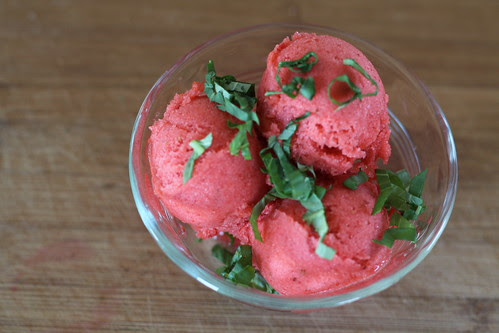 Strawberry Basil Sorbet