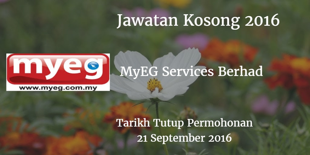 Jawatan Kosong MyEG Services Berhad 21 September 2016