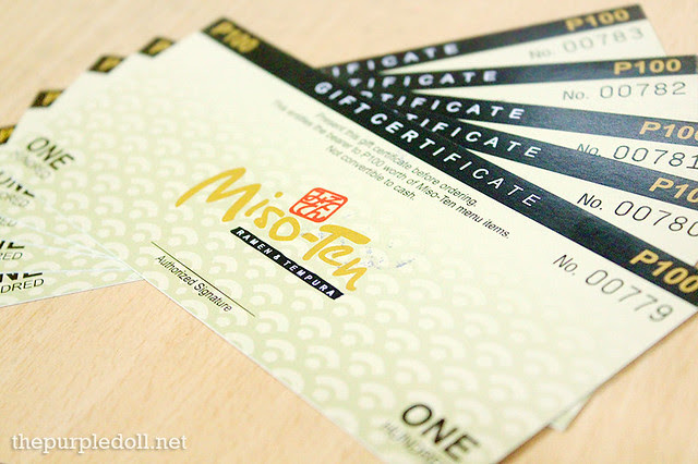 Miso-Ten Gift Certificates