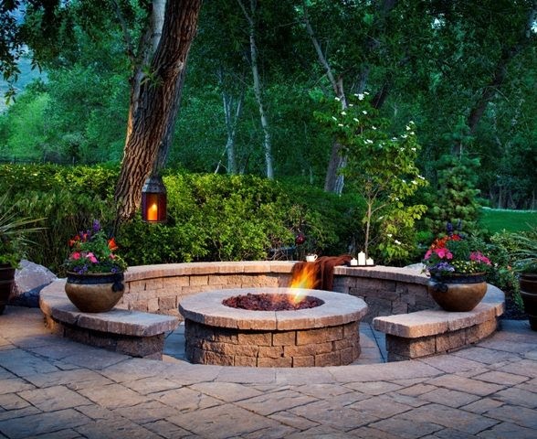 Sunken Back Yard Fire Pit Area Sunken Back Yard Fire Pit Area