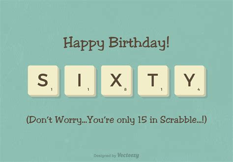 birthday scrabble letter vector card