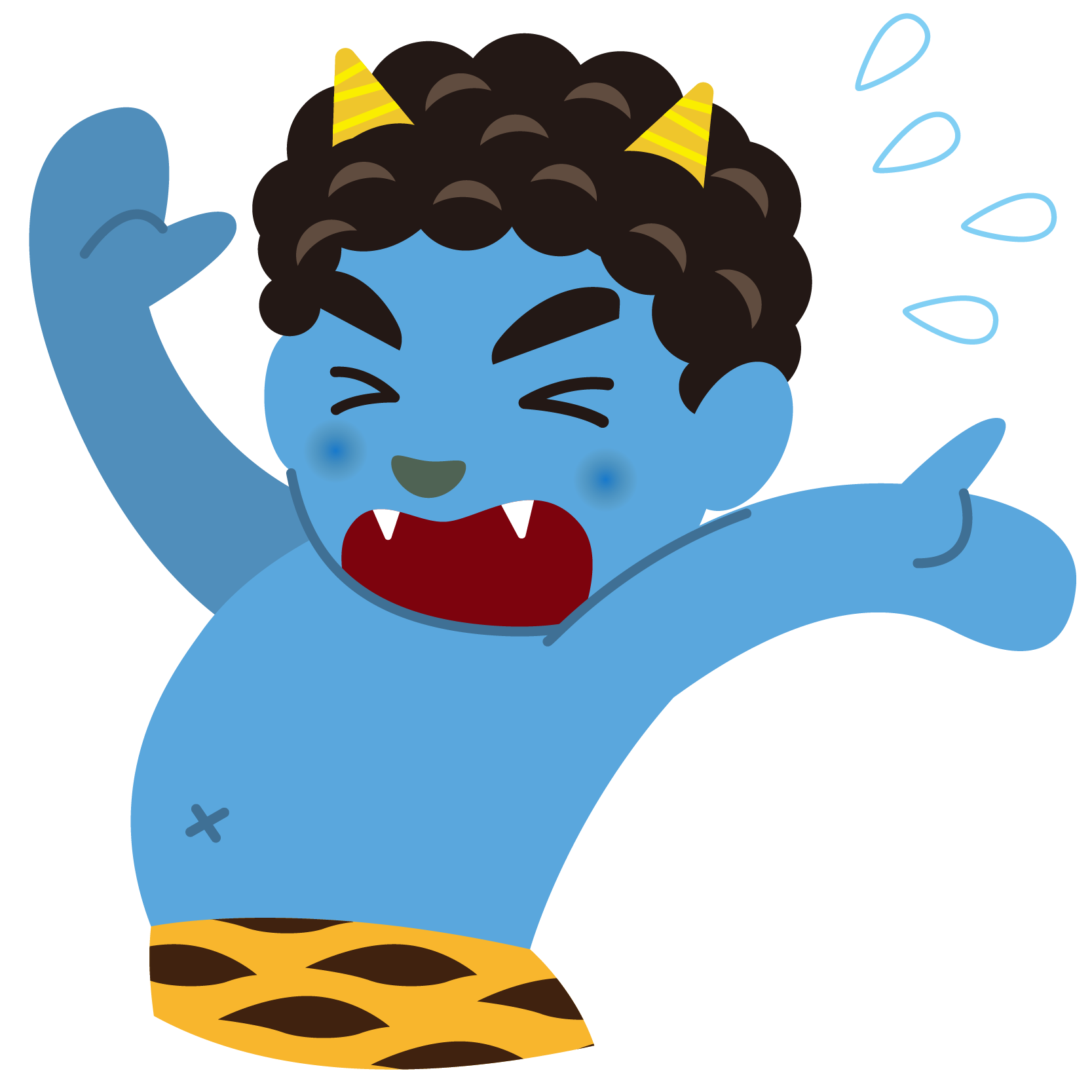 商用フリー 無料イラスト 節分 逃げる青鬼 Setsubun064 商用ok フリー素材集 ナイスなイラスト