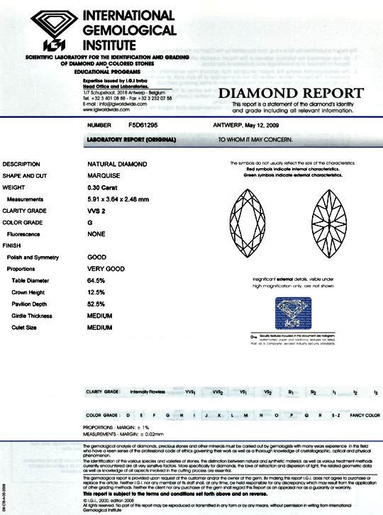 Foto 9, NAVETTE DIAMANT 0,30 CARAT TOP WESSELTON VVS IGI JUWEL!, D5127