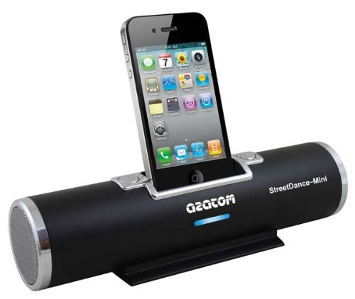 Buy AZATOMÂ® STREET DANCE MINI BLACK AND SILVER DOCKING STATION SPEAKER FOR IPOD AND IPHONE (Compatible with iPhone 3G, 3GS, 4, 4S - iPod nano 1,2,3,4,5,6th Generations, iPod Touch 2,3,4th - iPod Classics all) / UNIQUE DESIGN / QUALITY SOUND Promo Offer