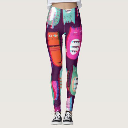 Candy Pop 3D Crazy Cats Leggings