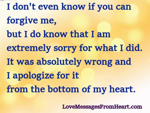 I Am Very Sorry Love Messages From The Heart