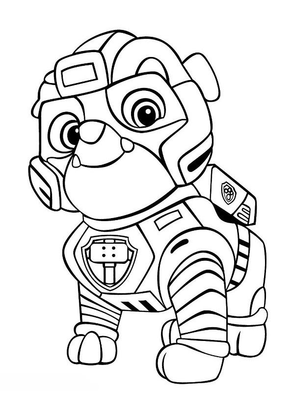 Kids-n-fun.de | Malvorlage Paw Patrol Mighty Pups Rubble ...