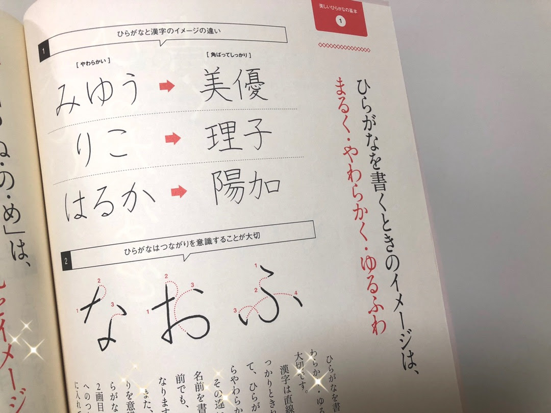 名前がひらがなだと 可愛らしいやわらかい印象になる おとなの美文字練習帖 東京 銀座 ペン字 筆ペン 書道教室 美千 びせん