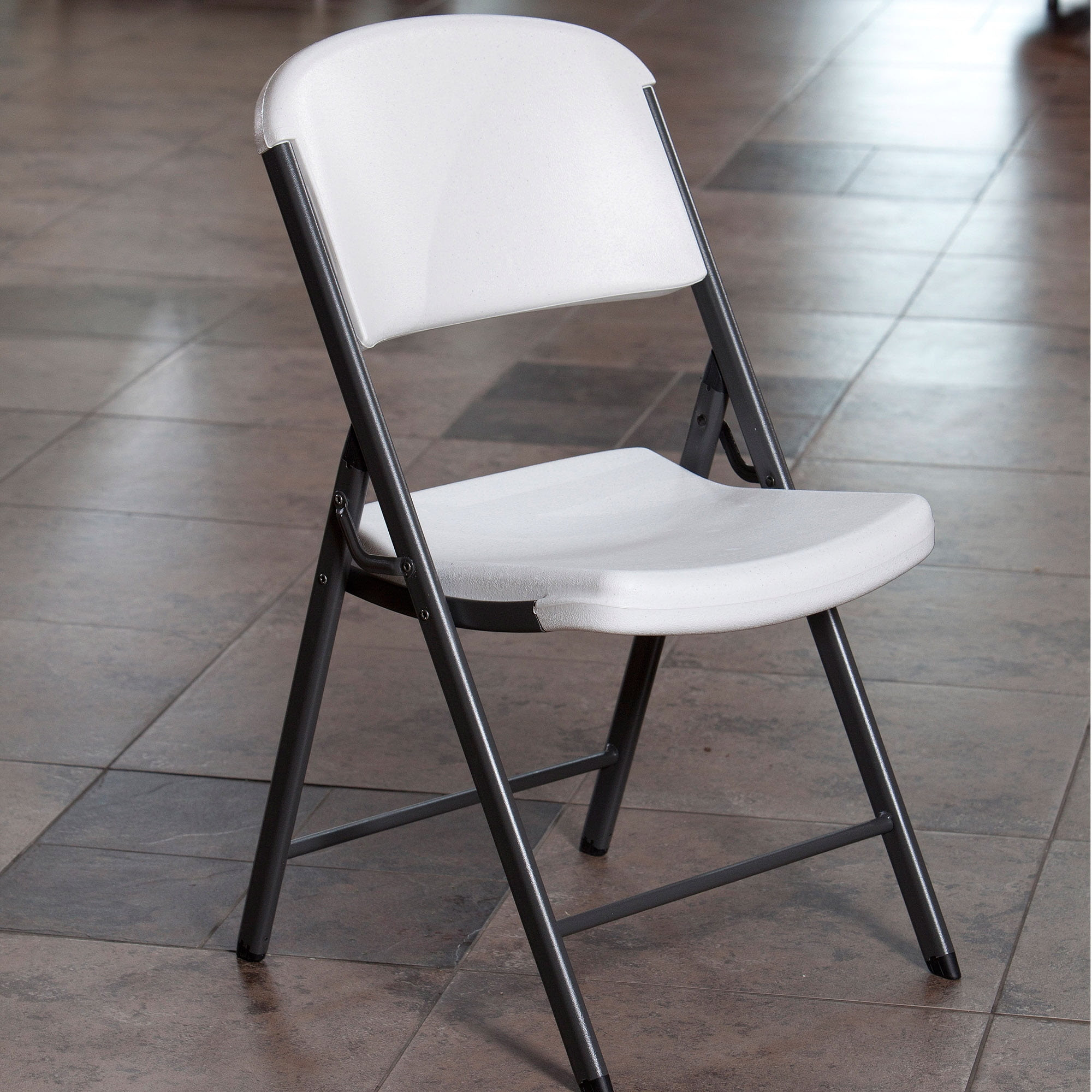 Premium White Plastic Folding Chair, Set of 6 - Walmart.com Round french industrial folding table, 1960s.
